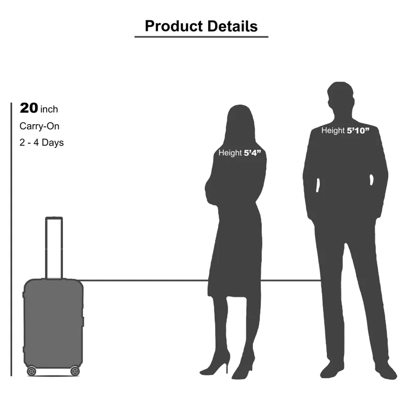 Senator  Unisex Hard Case Carry On Luggage Lightweight PP Fashion Trolley Luggage with 360° Degree 4 Twin Wheel and Safe Zippers KH1010 Khaki  | Best Price UAE